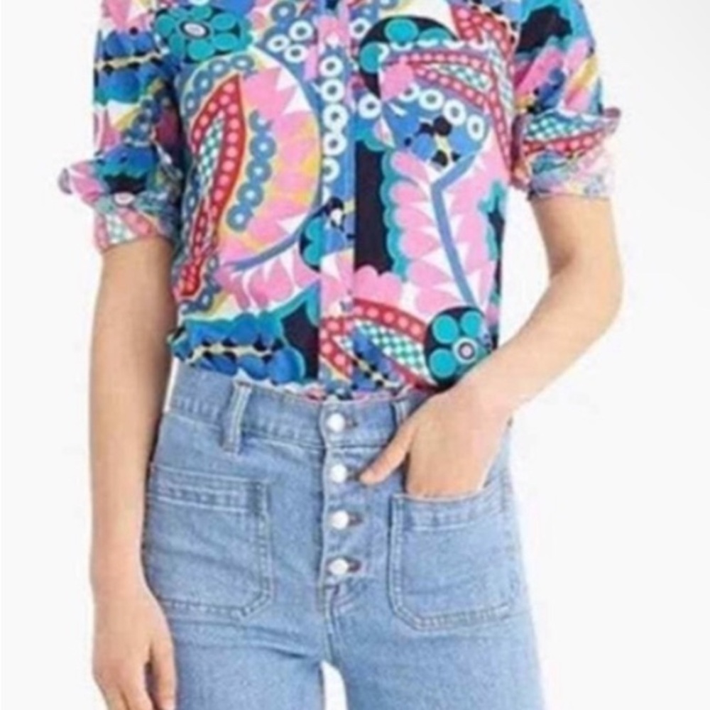 Colorful Patterned Button-Up Shirt - Picture 2 of 8